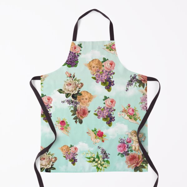 Item preview, cherub rose garden mint background designed and sold by Vivien Merveilles.