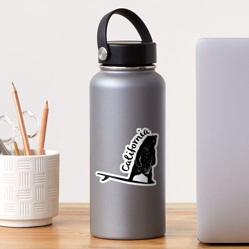 Cali Surfer Bear Sticker
