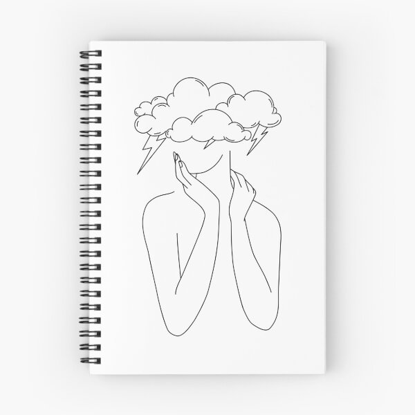 Item preview, Mujer, tormenta, arte lineal designed and sold by Tinteria.