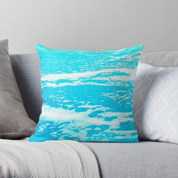 Turquoise Blue Ocean Throw Pillow