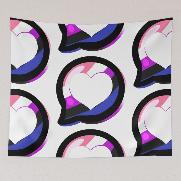 Item preview, LGBTQ+ Pride Heart Speech Bubble - Genderfluid designed and sold by leashonlife.
