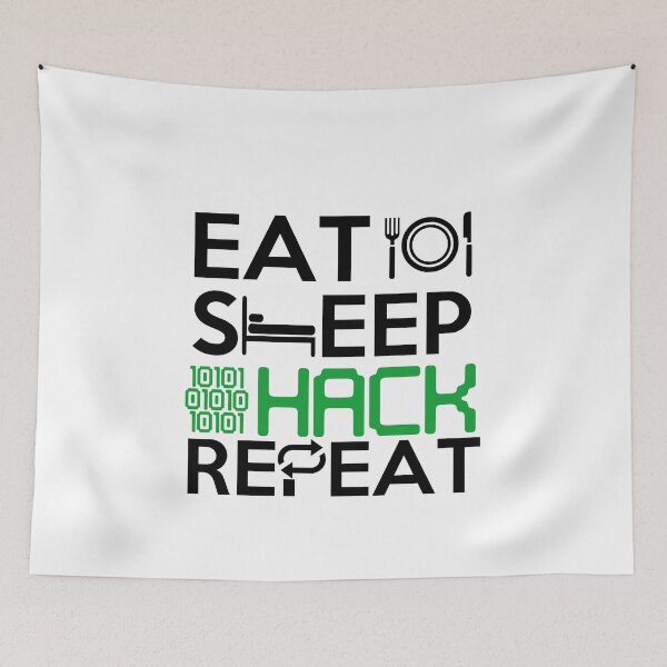 Item preview, Eat Sleep Hack Repeat Hacker tshirt hacking gift designed and sold by Mesyo.
