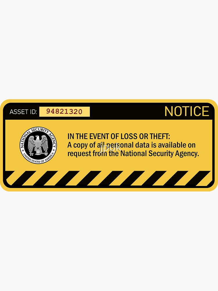 Thumbnail 3 of 3, Sticker, NSA: PERSONAL DATA IS AVAILABLE ON REQUEST designed and sold by jpuk.