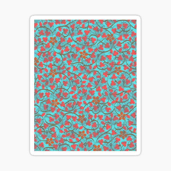 hand drawn flowers bright colors Sticker