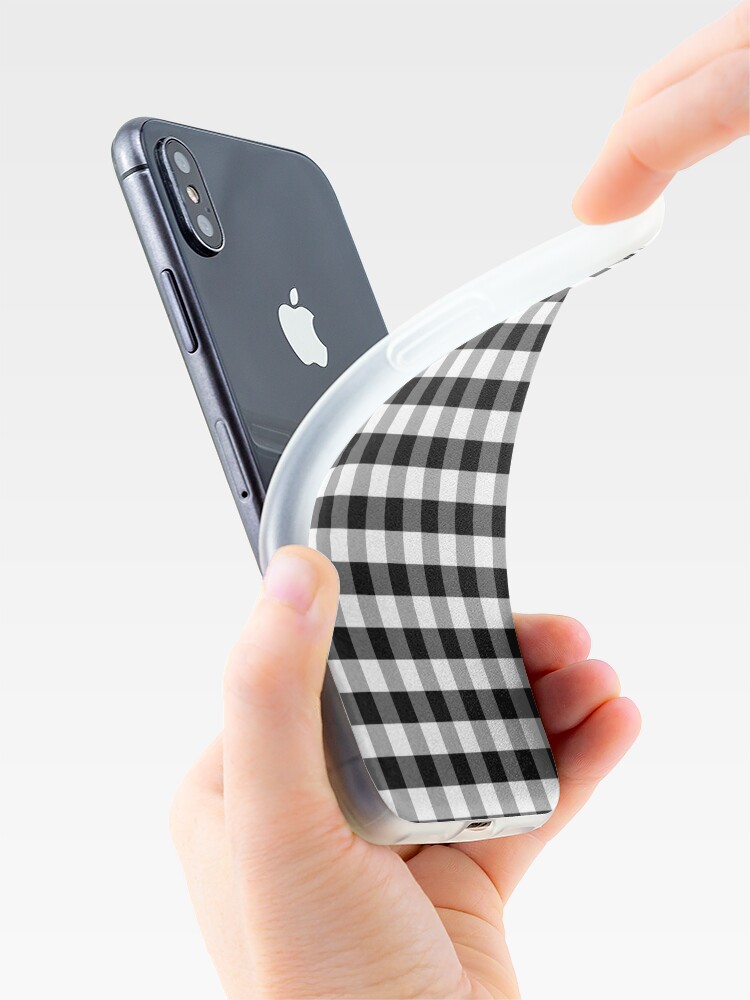 Soft Black Plaid Square iPhone Case