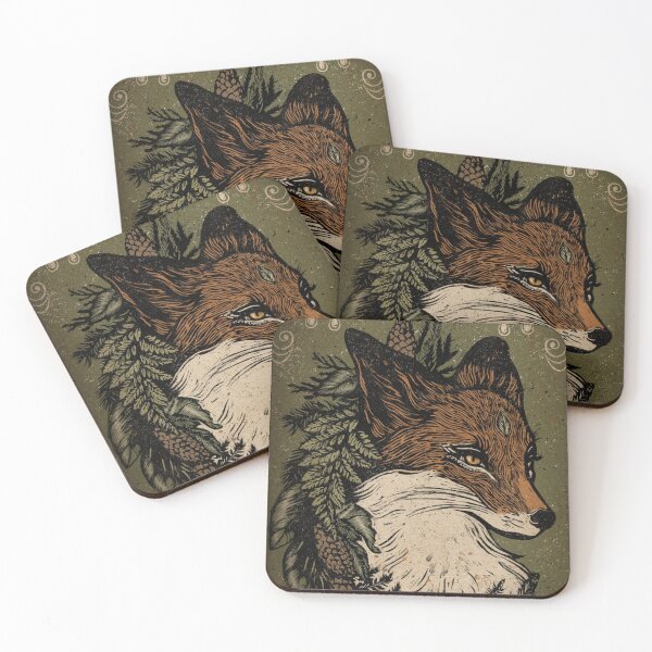 Item preview, Green forest fox designed and sold by Littlebadwren.