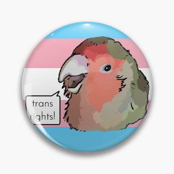 Item preview, Momo says Trans rights! Trans Pride (lovebird) designed and sold by Sentoki.
