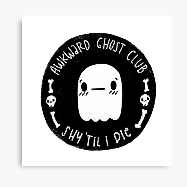 Awkward Ghost Club Black Canvas Print