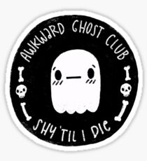 Awkward Ghost Club Black Sticker