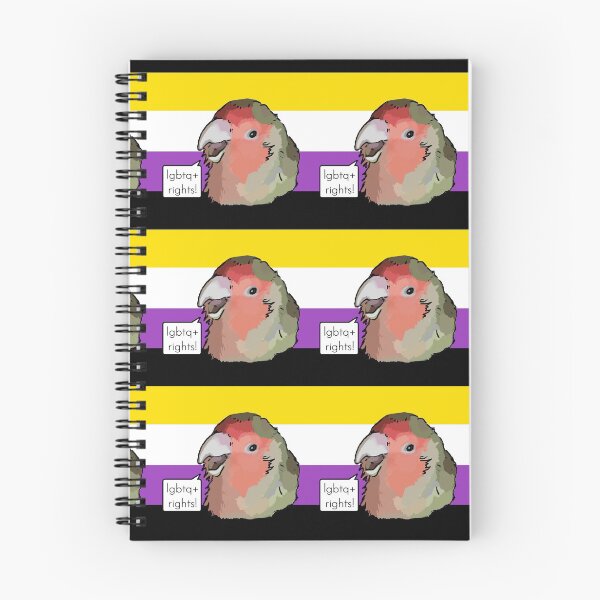 Item preview, Momo says LGBTQ+ rights! Nonbinary Pride (lovebird) designed and sold by Sentoki.