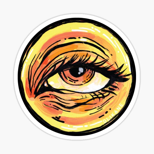 yellow eyeball circle Sticker