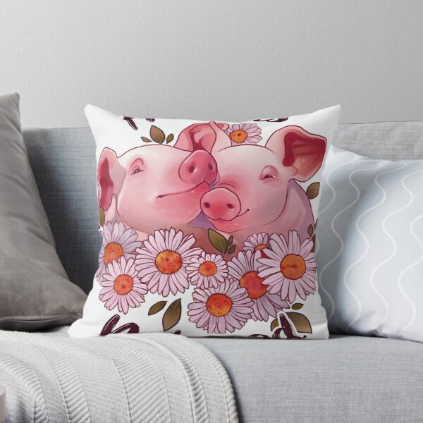 Vegan Cushion Gift for Vegetarians Neutral Decorative Throw Pillows Pigs are Individuals Art