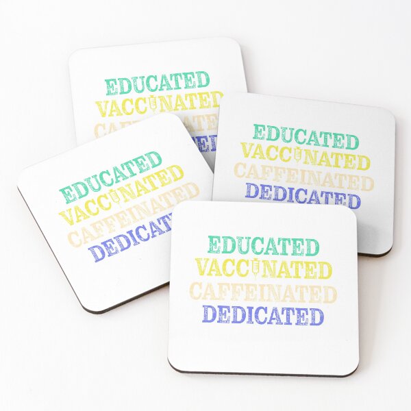 Item preview, Educated Vaccinated Caffeinated Dedicated t-shirt  designed and sold by Perfectstyles.