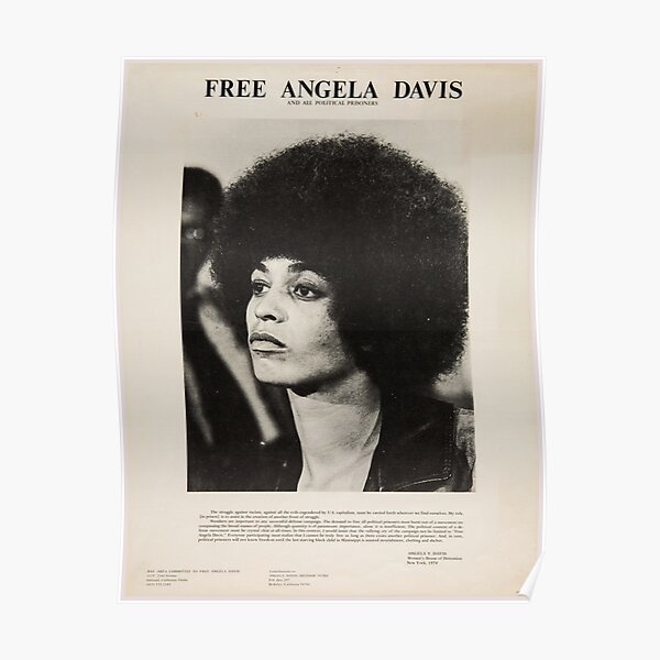 Free Angela Davis - Black Panthers - Affiche vintage Poster
