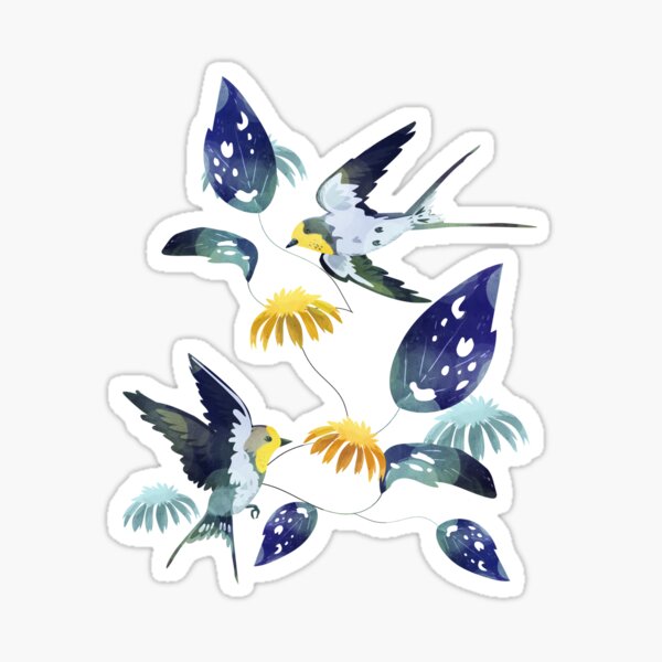 Blue Swallows Sticker