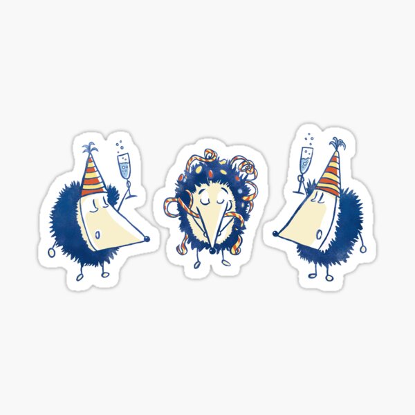 Happy Birthday Hedgehogs Sticker