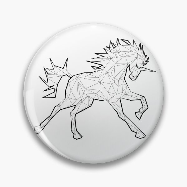 Item preview, Low polygon black line trotting unicorn designed and sold by mirrorimages.