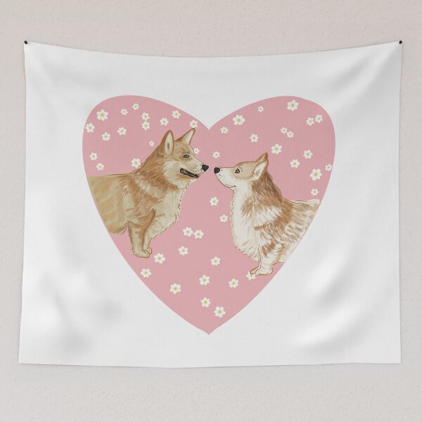 Item preview, Corgi Love pink heart designed and sold by Luaillustration.