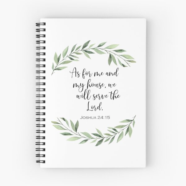 Item preview, As for me and my house, we will serve the Lord typography with greenery from Joshua 24:15 designed and sold by Home Decor Print Studio.
