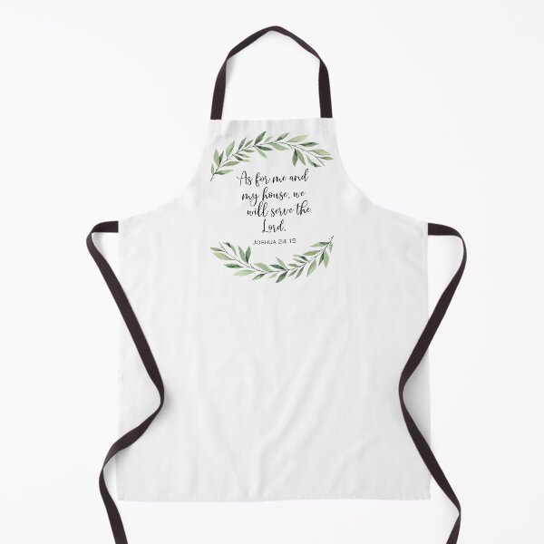 Item preview, As for me and my house, we will serve the Lord typography with greenery from Joshua 24:15 designed and sold by Home Decor Print Studio.