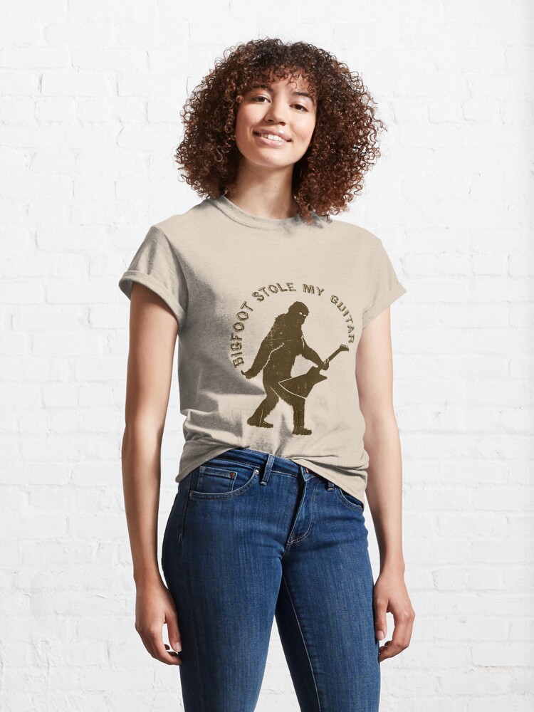 Alternate view of Bigfoot Stole My Guitar Classic T-Shirt