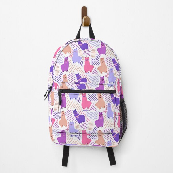 Item preview, Llama/Alpaca - Cute Pink and Purple Cartoon Animal Pattern designed and sold by TheRainbowRoom.