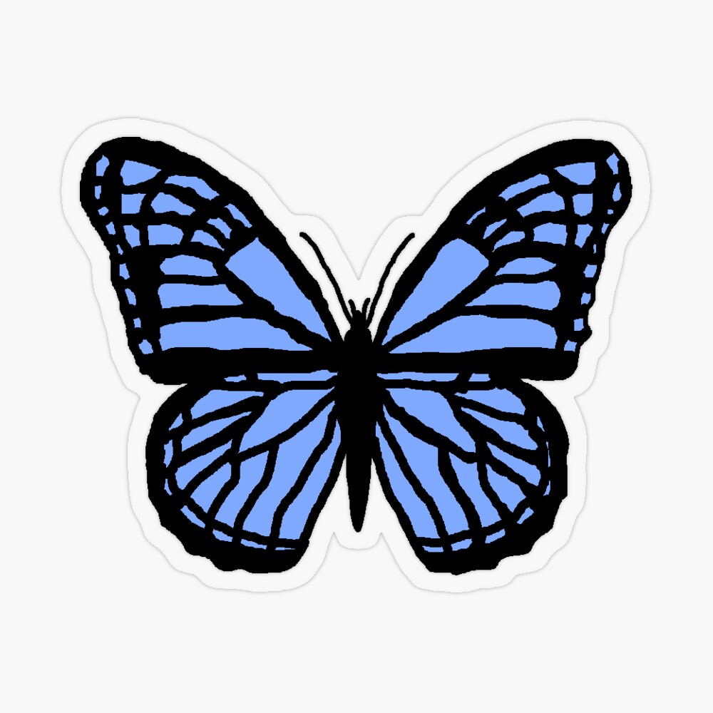 Cute Blue Butterfly Sticker