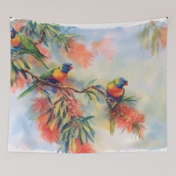 Item preview, LORIKEETS IN WATERCOLOR SPRING designed and sold by THE AMERICAN TEEVANGELIST.