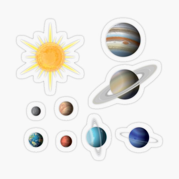 Pegatinas Del Sistema Solar, Etiquetas Realistas De Planetas