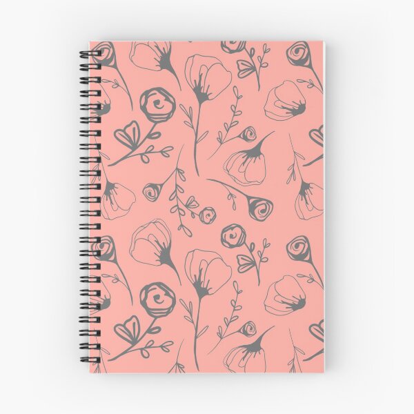Item preview, Simple Flower Pattern - Coral/Grey designed and sold by Lena Pfitzner.