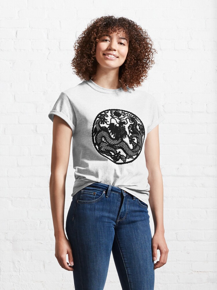 Alternate view of Chinese Retro Paper Cut Dragon Classic T-Shirt