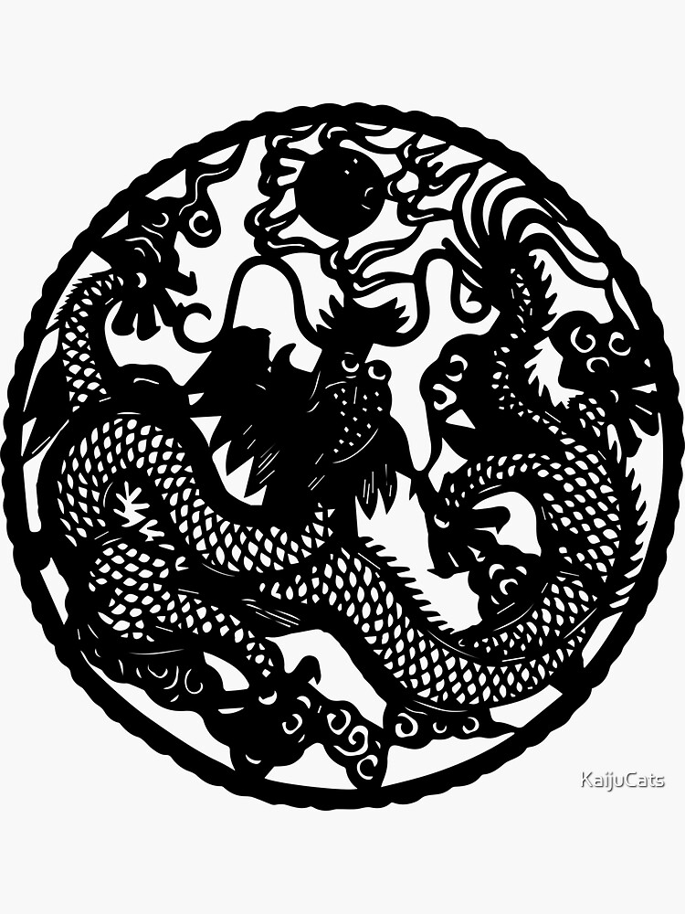 Chinese Retro Paper Cut Dragon by KaijuCats