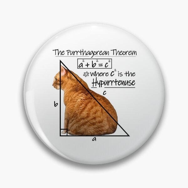 Item preview, Purrthagorean Theorem of the Hypurrtenuse (for lighter backgrounds) designed and sold by RawSunArt.