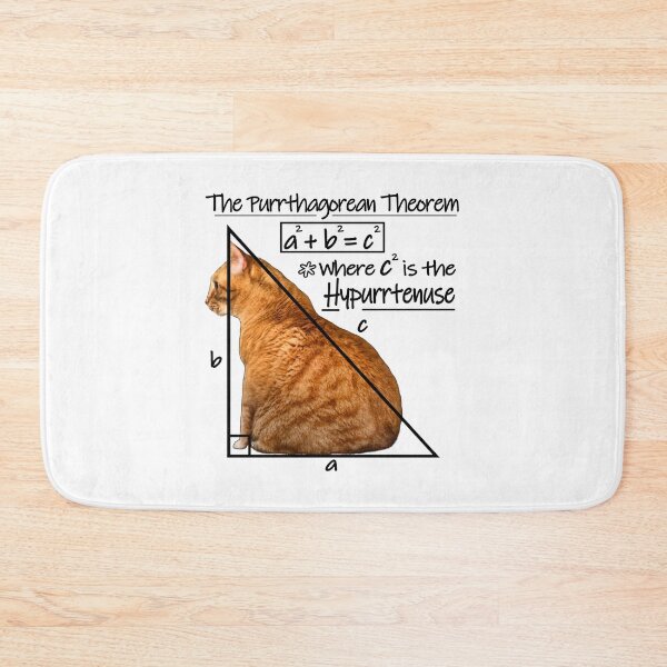 Item preview, Purrthagorean Theorem of the Hypurrtenuse (for lighter backgrounds) designed and sold by RawSunArt.