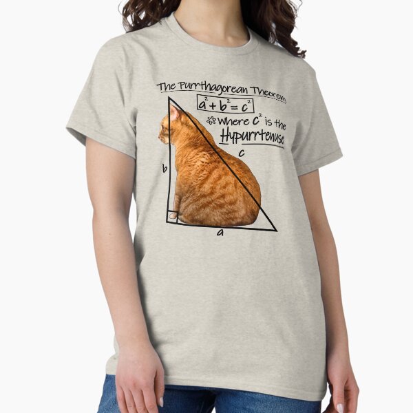 Item preview, Purrthagorean Theorem of the Hypurrtenuse (for lighter backgrounds) designed and sold by RawSunArt.
