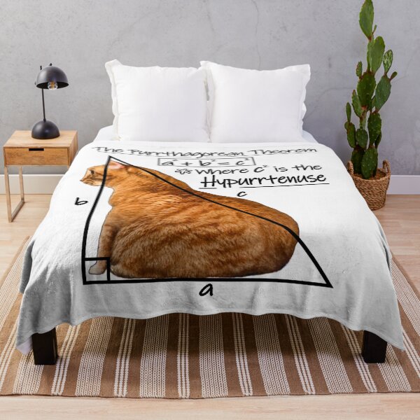Item preview, Purrthagorean Theorem of the Hypurrtenuse (for lighter backgrounds) designed and sold by RawSunArt.
