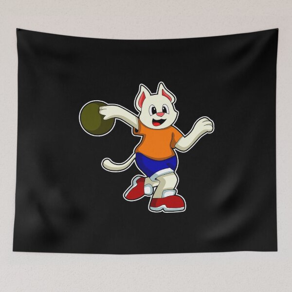 Item preview, Cat at Bowling with Bowling ball designed and sold by Snabdesign84.