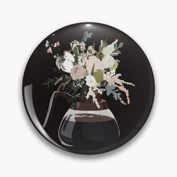 Item preview, Coffee Pot of Flowers - Black designed and sold by CaffeinatedVibe.