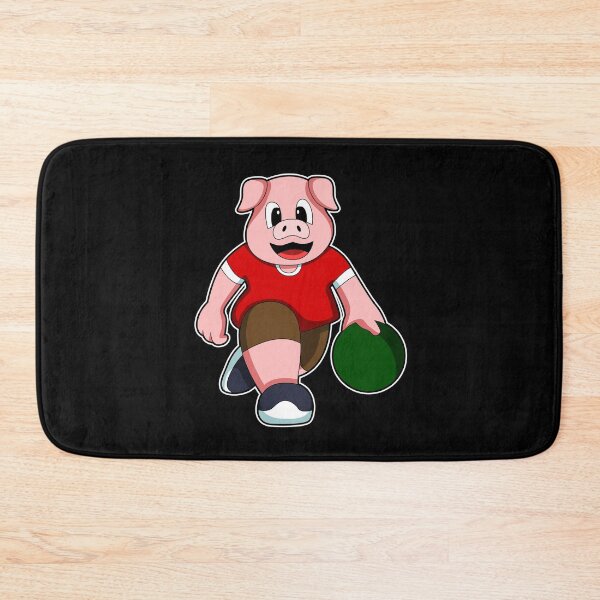 Item preview, Pig at Bowling with Bowling ball designed and sold by Snabdesign84.