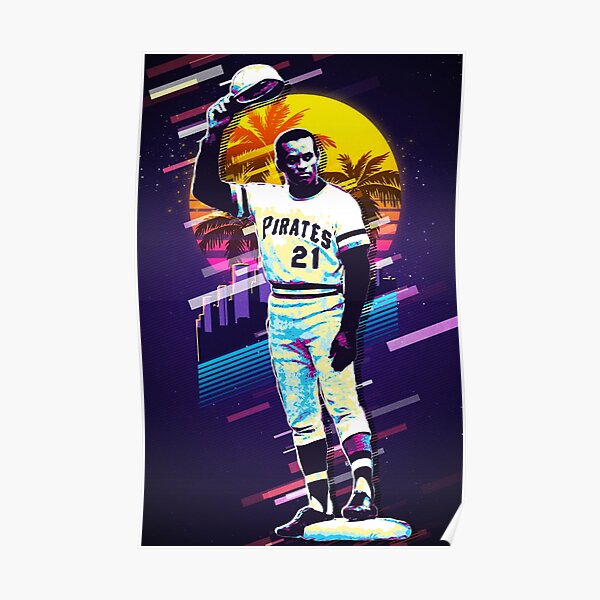 Roberto Clemente Pittsburgh Pirates Player Art Wall Room Poster - POSTER  20x30