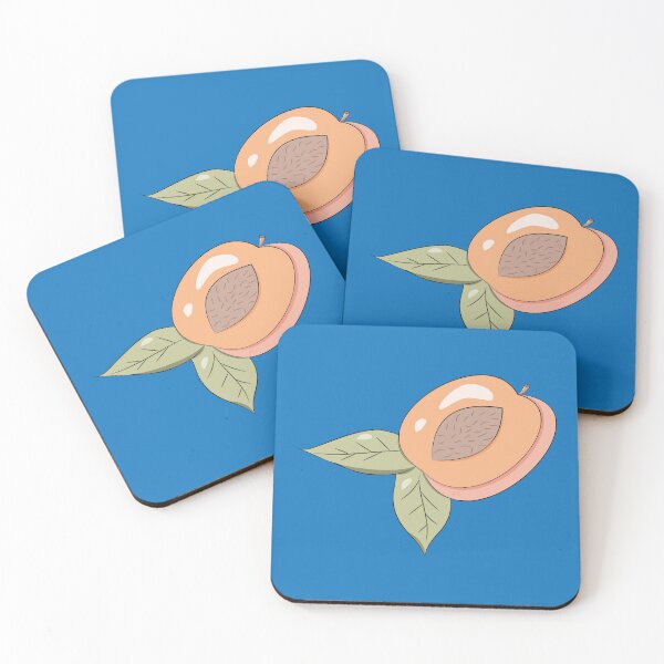 Item preview, Half a peach on blue designed and sold by iCraftCafe.