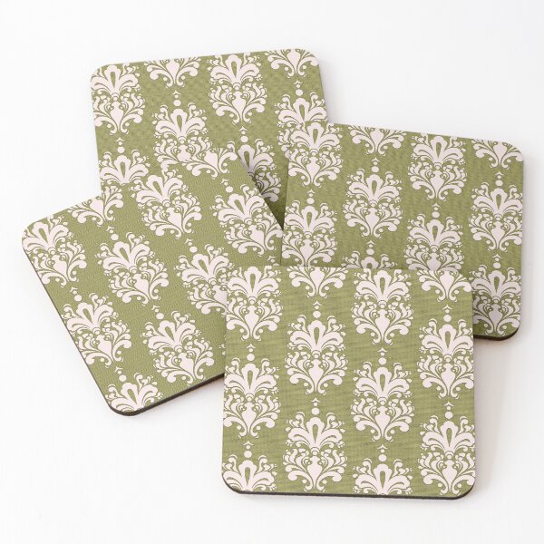 Item preview, Light Green and White Luxe Damask with Textured Pattern designed and sold by vortexatelier.