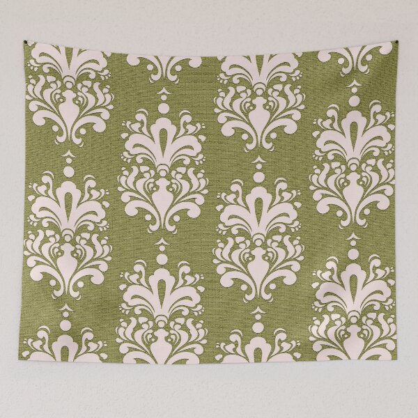 Item preview, Light Green and White Luxe Damask with Textured Pattern designed and sold by vortexatelier.