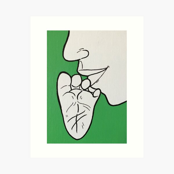 Mother Kissing Baby Feet Art Print