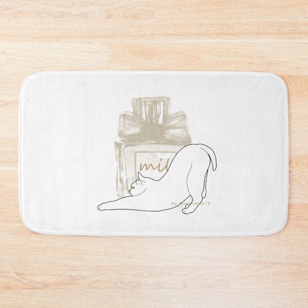 Item preview, a perfume bottle and cats style design print. designed and sold by dadamda.