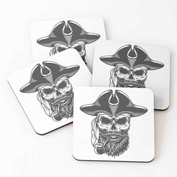 Item preview, pirate hipster skull designed and sold by Moueddene.