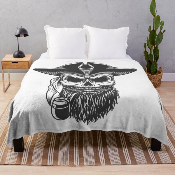Item preview, pirate hipster skull designed and sold by Moueddene.
