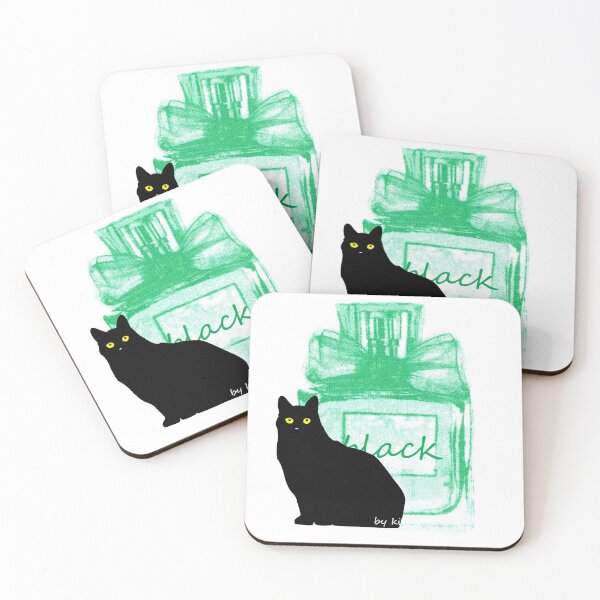 Item preview, a perfume bottle and cats style design print. designed and sold by dadamda.