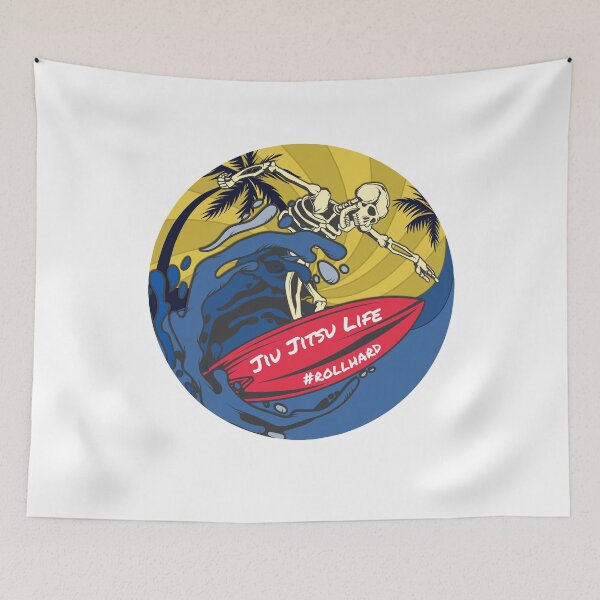 Item preview, JiuJitsu Skeleton Wave Brazilian Jiu Jitsu Vintage  designed and sold by Polishthestone.