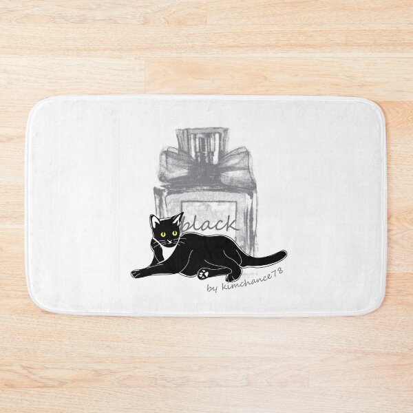 Item preview, a perfume bottle and cats style design print. black cat. designed and sold by dadamda.